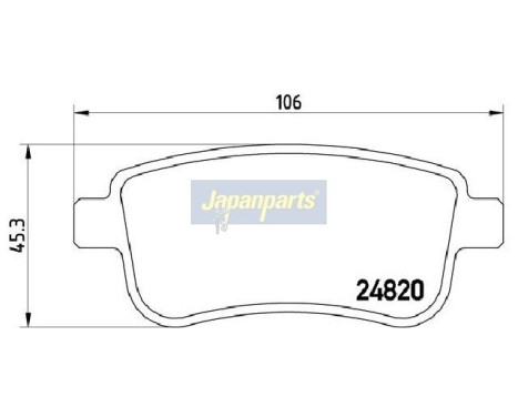 Brake Pad Set, disc brake PP-0703AF Japanparts, Image 2