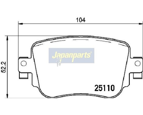 Brake Pad Set, disc brake PP-0900AF Japanparts, Image 2