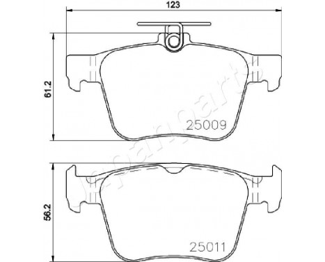 Brake Pad Set, disc brake PP-0906AF Japanparts, Image 2