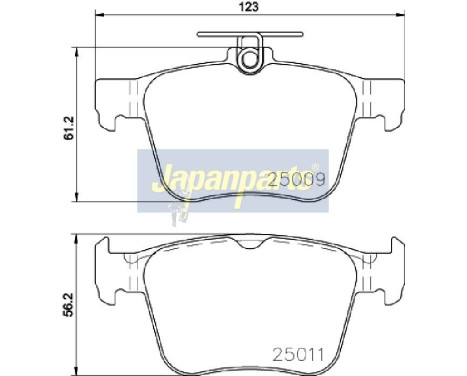 Brake Pad Set, disc brake PP-0906AF Japanparts, Image 2
