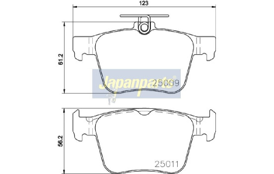 Brake Pad Set, disc brake PP-0906AF Japanparts, Image 2