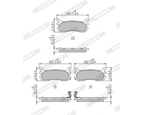 Brake Pad Set, disc brake PREMIER ECO FRICTION FDB1012 Ferodo, Image 3