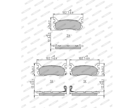 Brake Pad Set, disc brake PREMIER ECO FRICTION FDB1012 Ferodo, Image 4