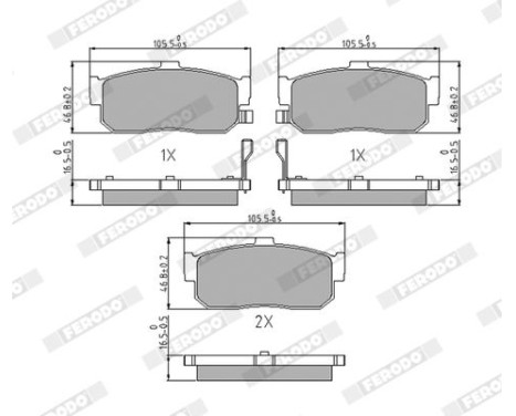 Brake Pad Set, disc brake PREMIER ECO FRICTION FDB796 Ferodo, Image 3