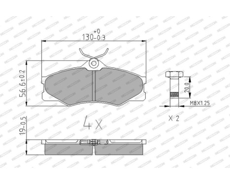 Brake Pad Set, disc brake PREMIER ECO FRICTION FVR517 Ferodo, Image 4
