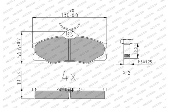 Brake Pad Set, disc brake PREMIER ECO FRICTION FVR517 Ferodo, Image 4
