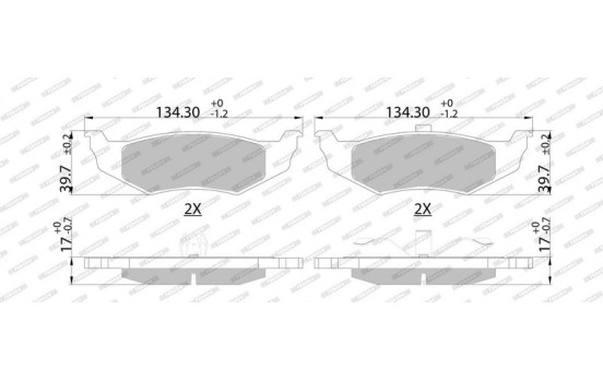 Brake Pad Set, disc brake PREMIER FDB1099 Ferodo, Image 4