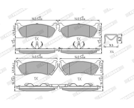 Brake Pad Set, disc brake PREMIER FDB1401 Ferodo, Image 2