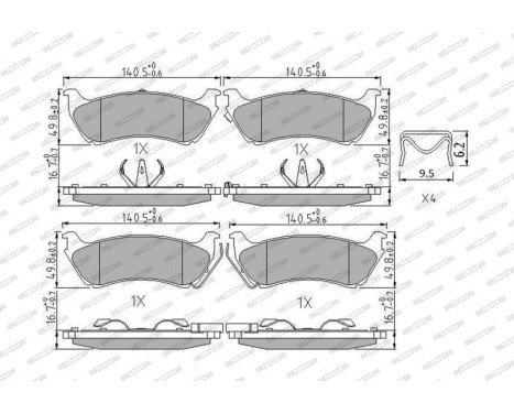 Brake Pad Set, disc brake PREMIER FDB1401 Ferodo, Image 3