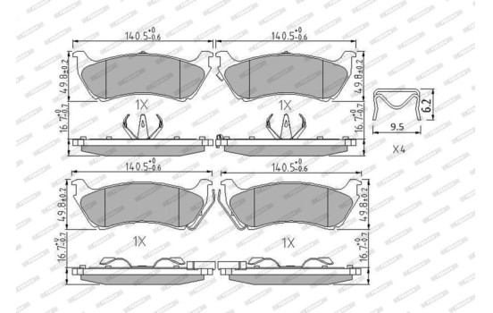 Brake Pad Set, disc brake PREMIER FDB1401 Ferodo, Image 3