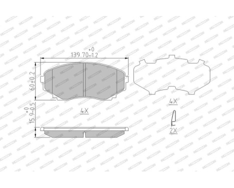 Brake Pad Set, disc brake PREMIER FDB1757 Ferodo, Image 4