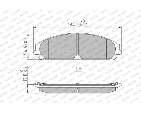 Brake Pad Set, disc brake PREMIER FDB4078 Ferodo, Image 4