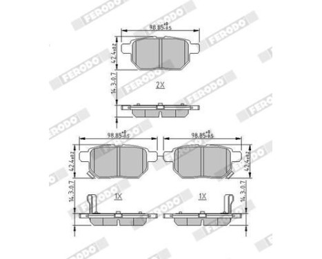Brake Pad Set, disc brake PREMIER FDB4335 Ferodo, Image 3