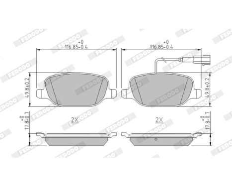 Brake Pad Set, disc brake PREMIER FDB4337 Ferodo, Image 2