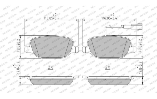 Brake Pad Set, disc brake PREMIER FDB4337 Ferodo, Image 3