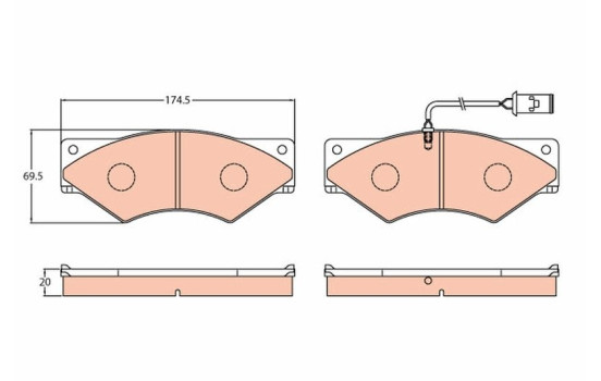 Brake Pad Set, disc brake PROEQUIP GDB5062 TRW, Image 4