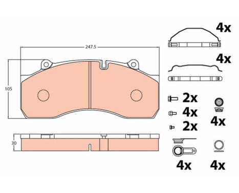 Brake Pad Set, disc brake PROEQUIP GDB5090 TRW, Image 2