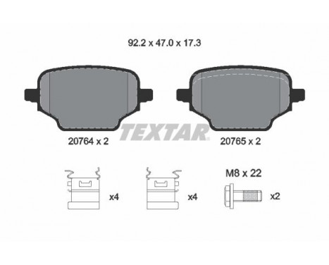 Brake Pad Set, disc brake Q+ 2076401 Textar