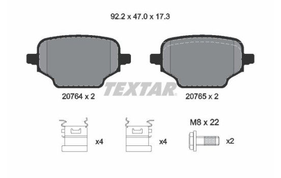 Brake Pad Set, disc brake Q+ 2076401 Textar