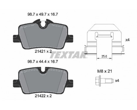 Brake Pad Set, disc brake Q+ 2142101 Textar