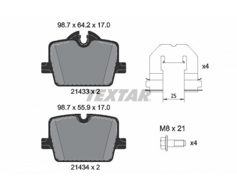 Brake Pad Set, disc brake Q+ 2143301 Textar