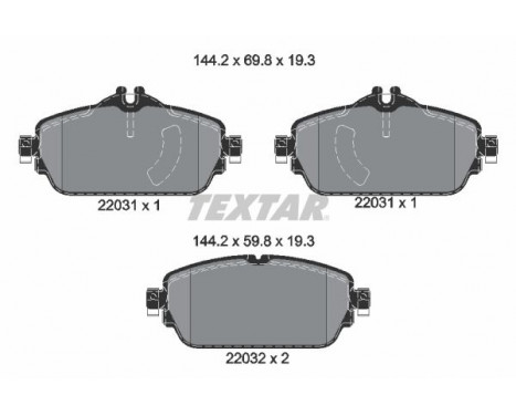 Brake Pad Set, disc brake Q+ 2203101 Textar