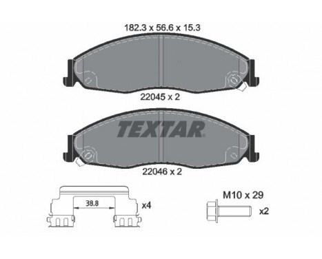 Brake Pad Set, disc brake Q+ 2204501 Textar
