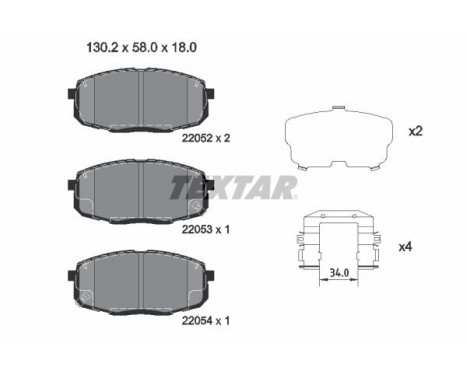 Brake Pad Set, disc brake Q+ 2205203 Textar