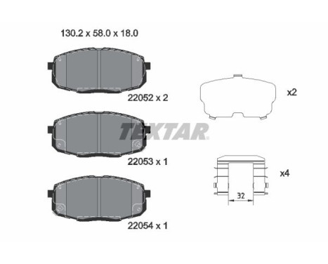 Brake Pad Set, disc brake Q+ 2205203 Textar