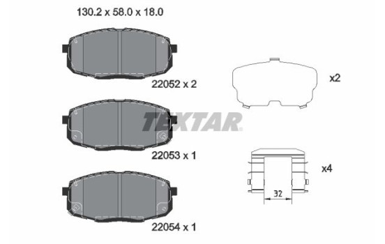 Brake Pad Set, disc brake Q+ 2205203 Textar