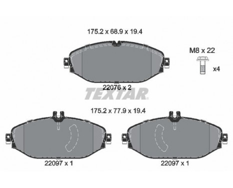 Brake Pad Set, disc brake Q+ 2207601 Textar