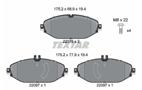 Brake Pad Set, disc brake Q+ 2207601 Textar