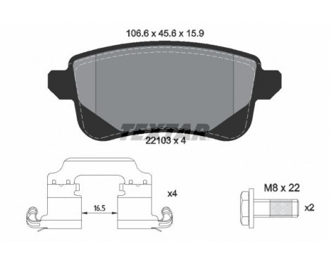 Brake Pad Set, disc brake Q+ 2210301 Textar