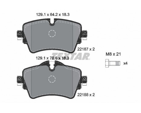 Brake Pad Set, disc brake Q+ 2218701 Textar