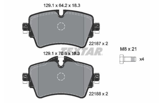 Brake Pad Set, disc brake Q+ 2218701 Textar