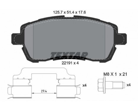 Brake Pad Set, disc brake Q+ 2219103 Textar