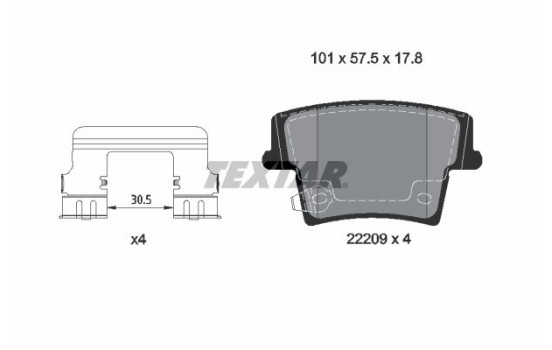 Brake Pad Set, disc brake Q+ 2220903 Textar