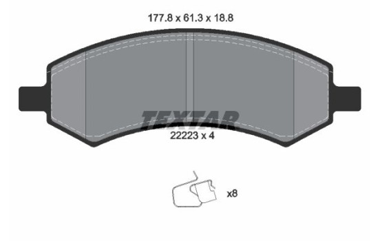 Brake Pad Set, disc brake Q+ 2222301 Textar
