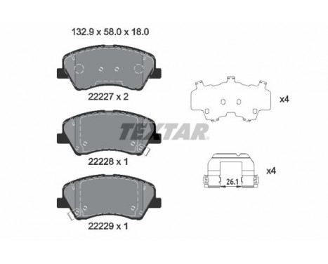 Brake Pad Set, disc brake Q+ 2222701 Textar