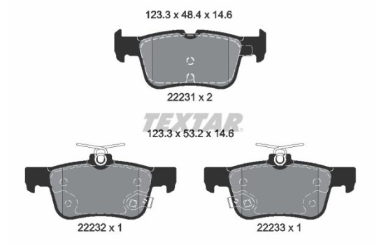 Brake Pad Set, disc brake Q+ 2223103 Textar