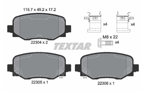 Brake Pad Set, disc brake Q+ 2230401 Textar