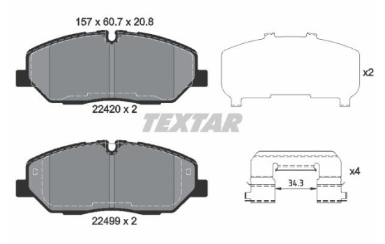 Brake Pad Set, disc brake Q+ 2242001 Textar