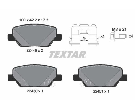 Brake Pad Set, disc brake Q+ 2244901 Textar