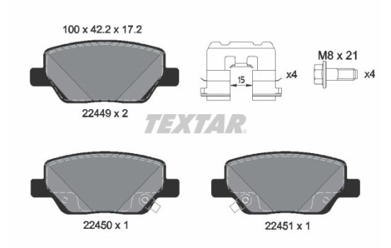 Brake Pad Set, disc brake Q+ 2244901 Textar
