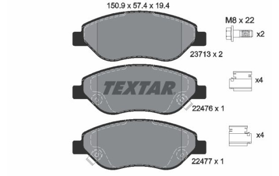 Brake Pad Set, disc brake Q+ 2247601 Textar
