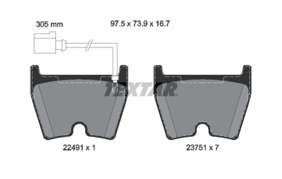 Brake Pad Set, disc brake Q+ 2249101 Textar