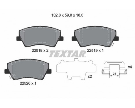 Brake Pad Set, disc brake Q+ 2251801 Textar