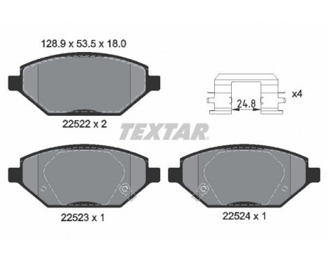 Brake Pad Set, disc brake Q+ 2252201 Textar