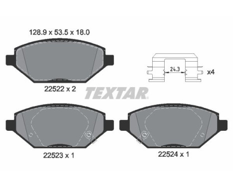 Brake Pad Set, disc brake Q+ 2252201 Textar