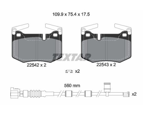 Brake Pad Set, disc brake Q+ 2254201 Textar
